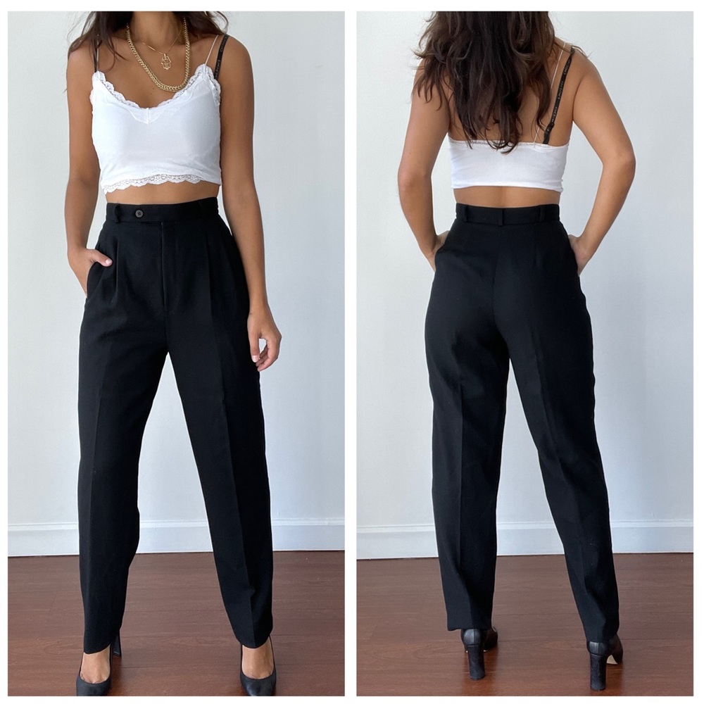 Vintage High Waist 100% Wool Trousers, VTG
